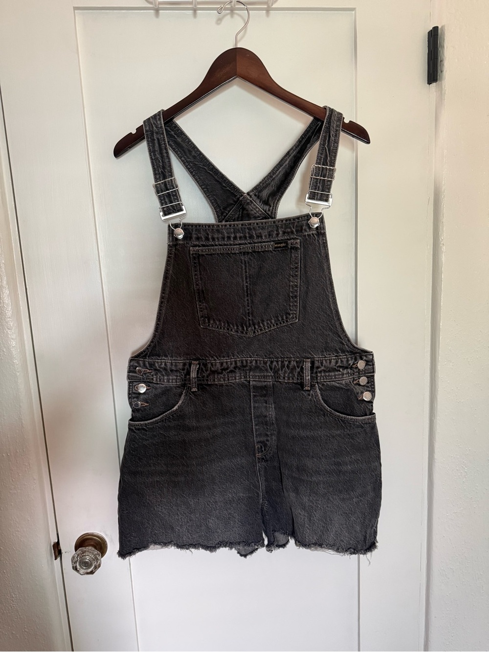 Wrangler Black Denim Short Overalls